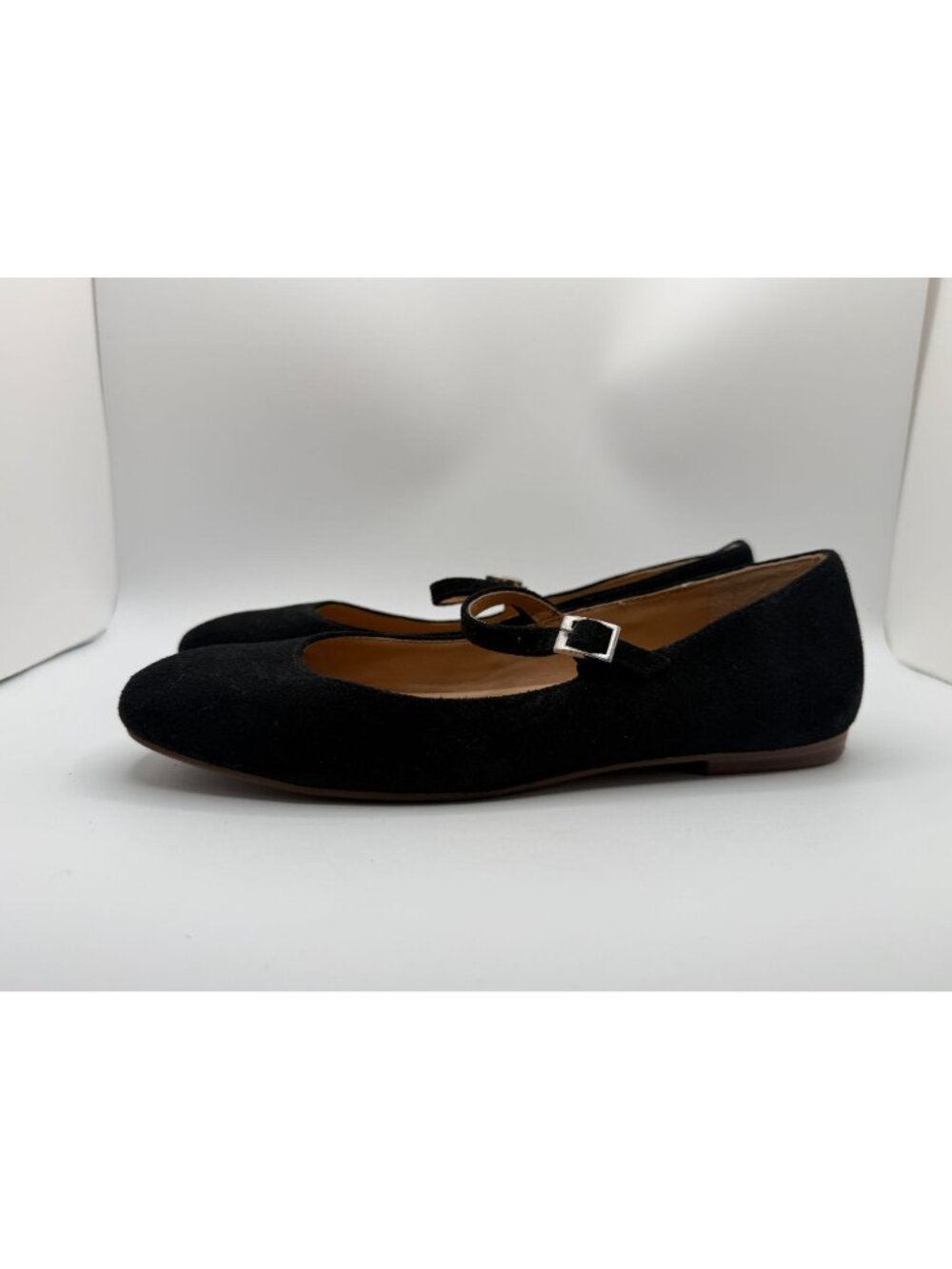 Crown Vintage Sillani Mary Jane Flats Women Size 7.5M Black Leather Preppy - Picture 8 of 13